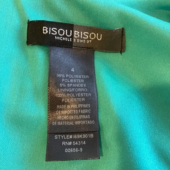 Bisou Bisou Sleeveless Sheath Dress Sz 4 Abstract Watercolor Print Pockets 217J - Picture 8 of 9